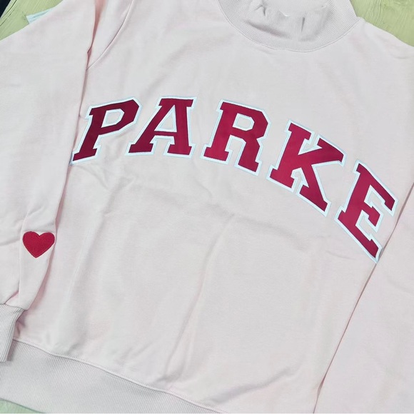 PARKE Women's Pink Sweatshirt with Red Lettering - Picture 2 of 6